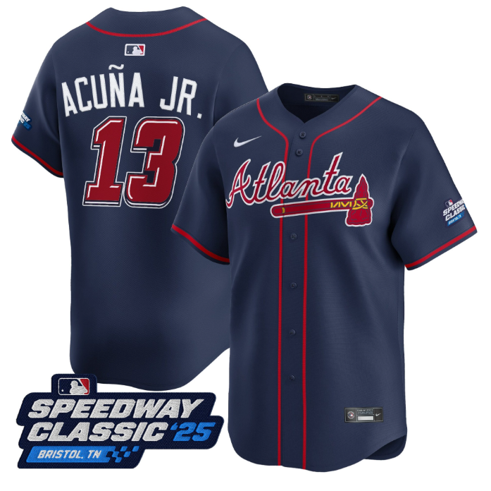 Ronald Acuna Jr #13 Atlanta Braves Speedway Classic Limited Jersey - Navy