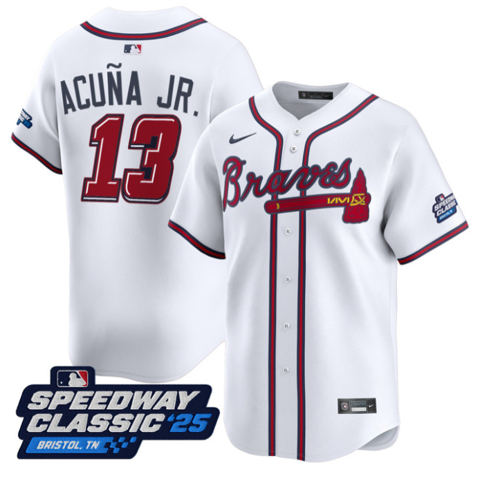 Ronald Acuna Jr #13 Atlanta Braves Speedway Classic Limited Jersey - White