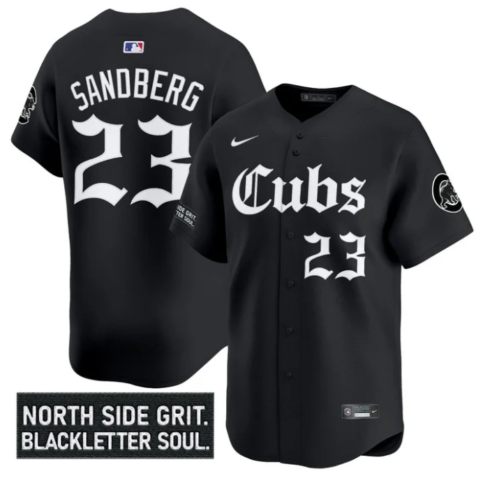 Ryne Sandberg #23 Chicago Cubs Gothic North Side Edition Vapor Limited St Jersey