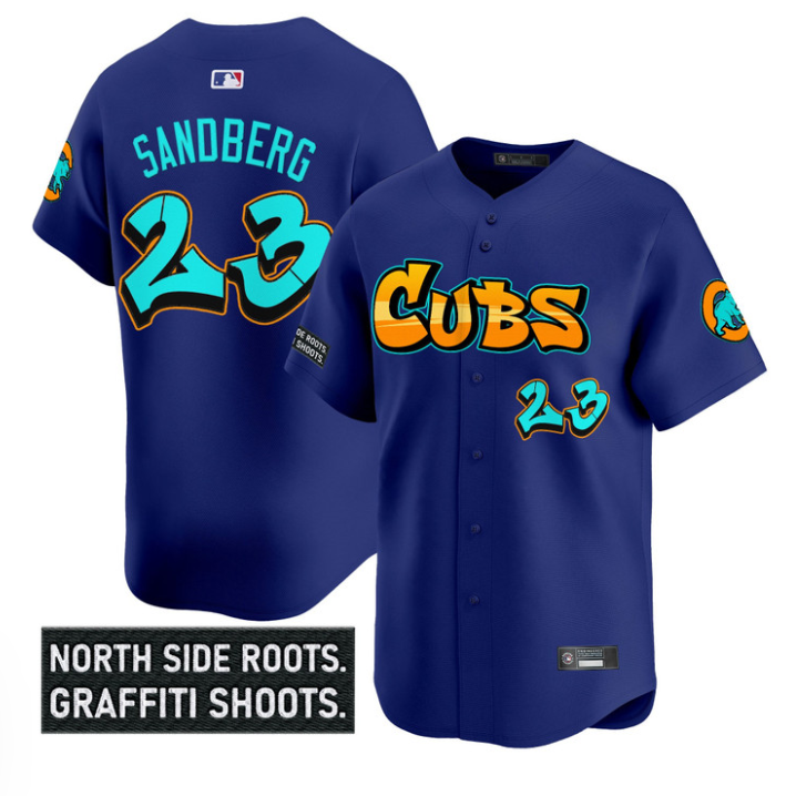 Ryne Sandberg #23 Chicago Cubs Graffiti North Side Edition Limited Jersey - Royal