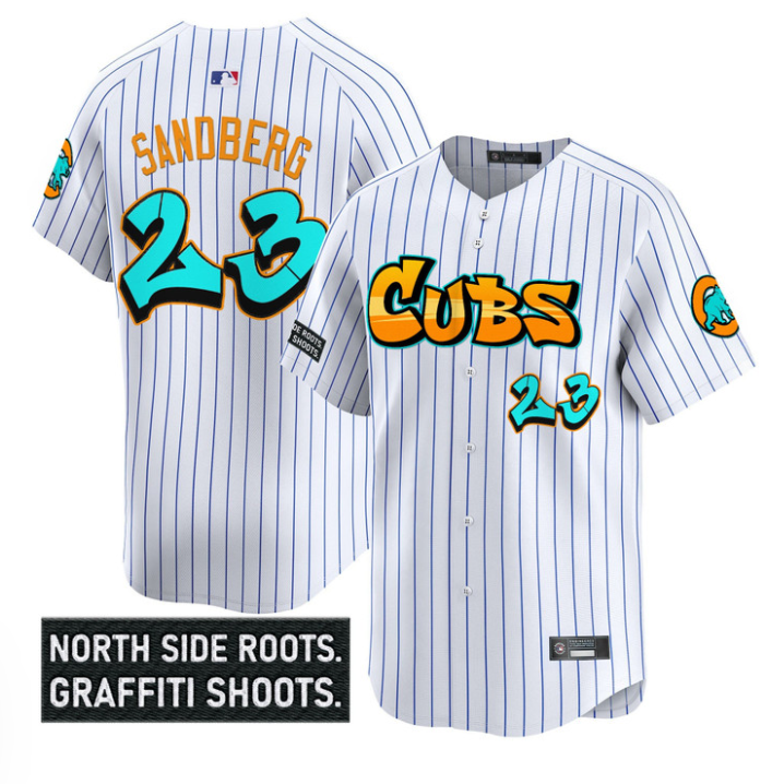 Ryne Sandberg #23 Chicago Cubs Graffiti North Side Edition Limited Jersey - White