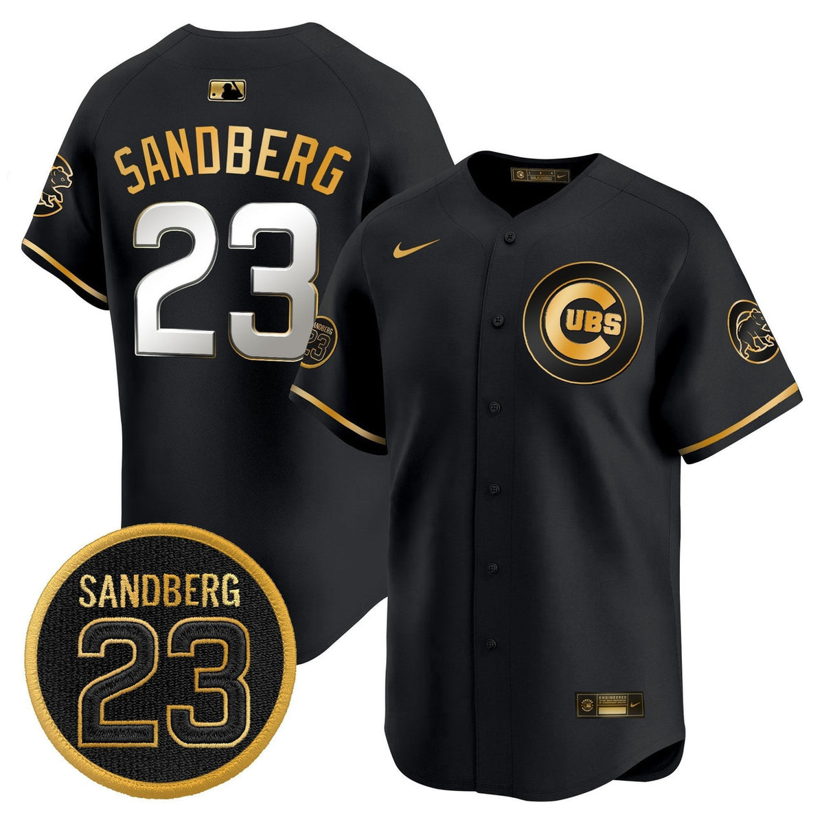 Ryne Sandberg #23 Chicago Cubs Ryne Sandberg Tribute Limited Jersey - Black Gold