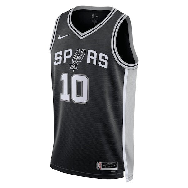 San Antonio Spurs Nike Icon Edition Swingman Jersey - Black - Jeremy Sochan - Unisex