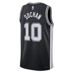 San Antonio Spurs Nike Icon Edition Swingman Jersey - Black - Jeremy Sochan - Unisex