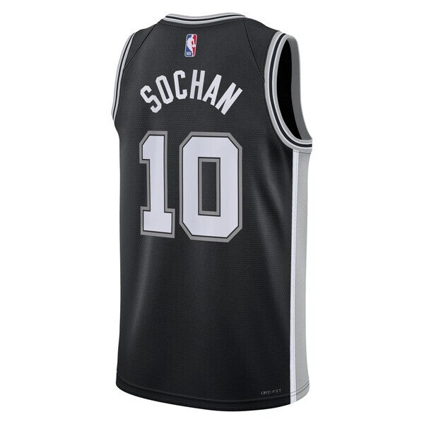 San Antonio Spurs Nike Icon Edition Swingman Jersey - Black - Jeremy Sochan - Unisex