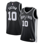 San Antonio Spurs Nike Icon Edition Swingman Jersey - Black - Jeremy Sochan - Unisex