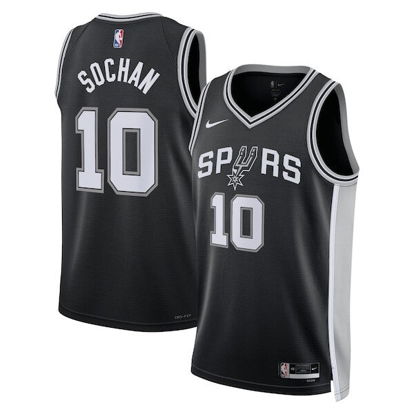 San Antonio Spurs Nike Icon Edition Swingman Jersey - Black - Jeremy Sochan - Unisex