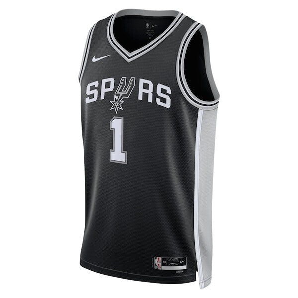San Antonio Spurs Nike Icon Edition Swingman Jersey - Black - Victor Wembanyama - Unisex