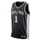 San Antonio Spurs Nike Icon Edition Swingman Jersey - Black - Victor Wembanyama - Unisex