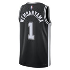 San Antonio Spurs Nike Icon Edition Swingman Jersey - Black - Victor Wembanyama - Unisex