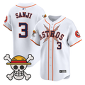Houston Astros #3 2025 Sanji One Piece Vapor Limited Jersey - White