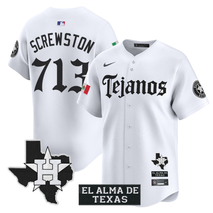 Houston Astros Screwston #713 Mexico Tejano Barrio Style Vapor Limited St Jersey