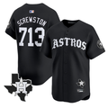 Houston Astros Screwston #713 Old English Edition Limited Jersey - White