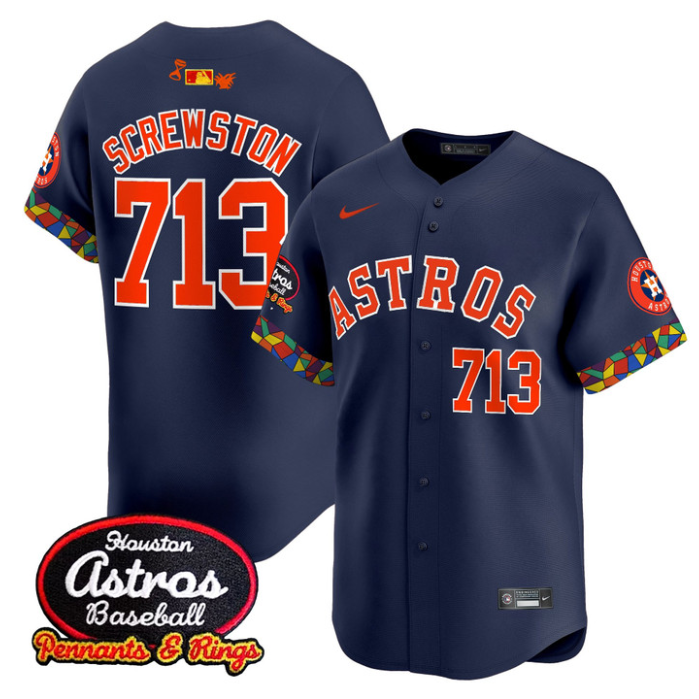 El Tiempo Houston Astros Screwston #713 X Cantina Vapor Premier Limited Jersey
