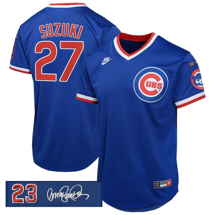 Seiya Suzuki #27 Chicago Cubs Ryne Sandberg Tribute Patch Limited Jersey