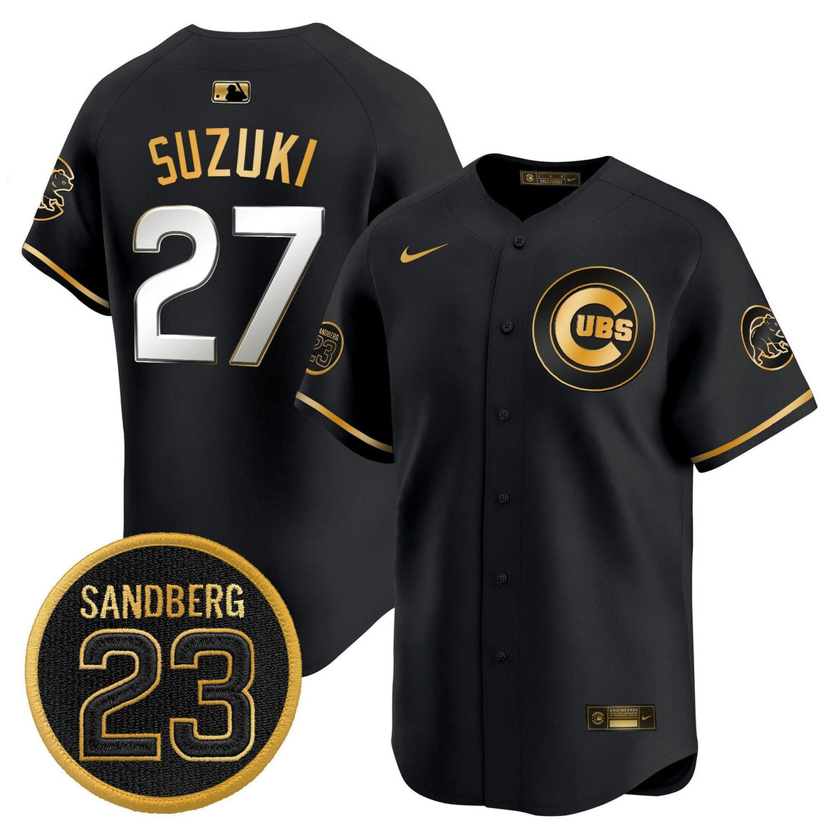 Seiya Suzuki #27 Chicago Cubs Ryne Sandberg Tribute Limited Jersey - Black Gold
