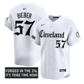 Shane Bieber #57 Cleveland Indians Gothic Iron Edition Limited Jersey - White