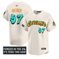 Shane Bieber #57 Cleveland Indians Graffiti Ink Edition Limited Jersey - Cream