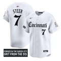 Spencer Steer #7 Cincinnati Reds Gothic Queen City Edition Limited Jersey - White