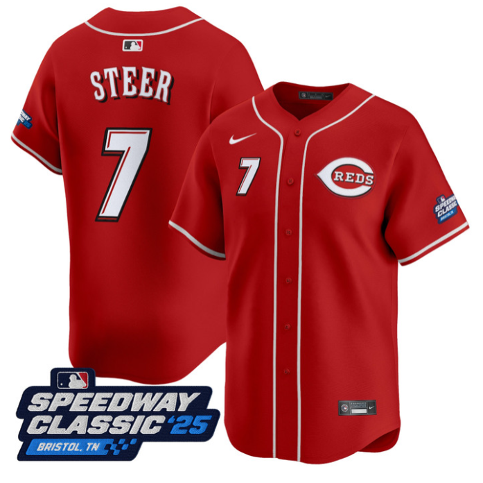 Spencer Steer #7 Cincinnati Reds Speedway Classic Limited Jersey - Red