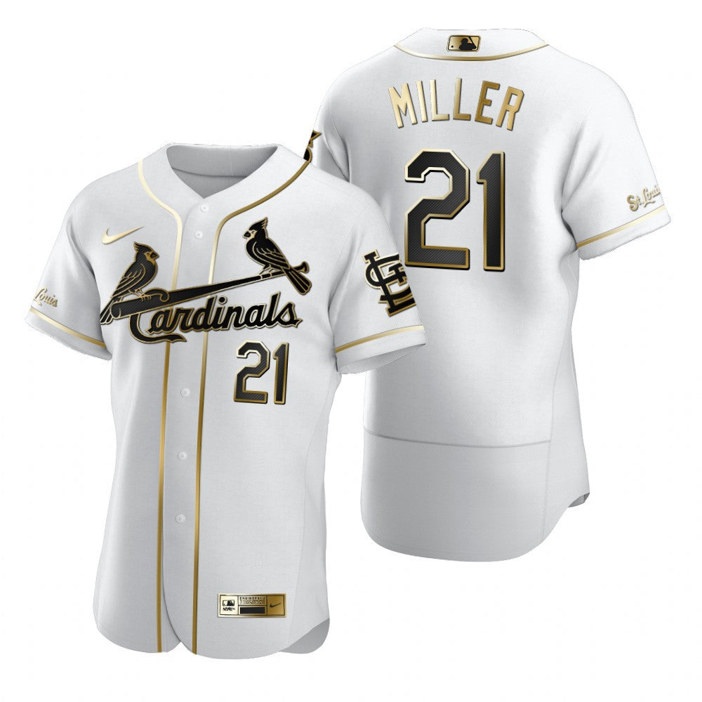 Andrew Miller #21 Gift For Cardinals St Louis Cardinals Brandedition White Fans Limited Jersey - Golden