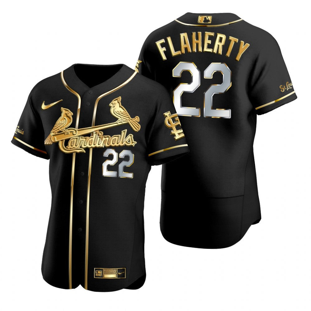 Jack Flaherty #22 Gift For Cardinals St Louis Cardinals Brandedition Black Fans Limited Jersey - Golden