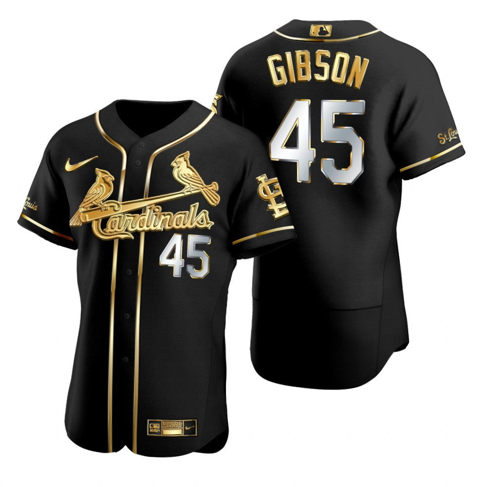 St Louis Cardinals #45 Gift For Cardinals Bob Gibson Brandedition Black Fans Limited Jersey - Golden