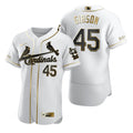 St Louis Cardinals #45 Gift For Cardinals Bob Gibson Brandedition White Fans Limited Jersey - Golden