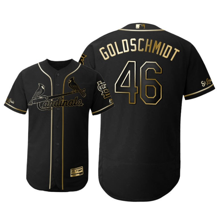 Paul Goldschmidt #46 Gift For Cardinals 2019 St Louis Cardinals Brandedition Black Fans Limited Jersey - Golden