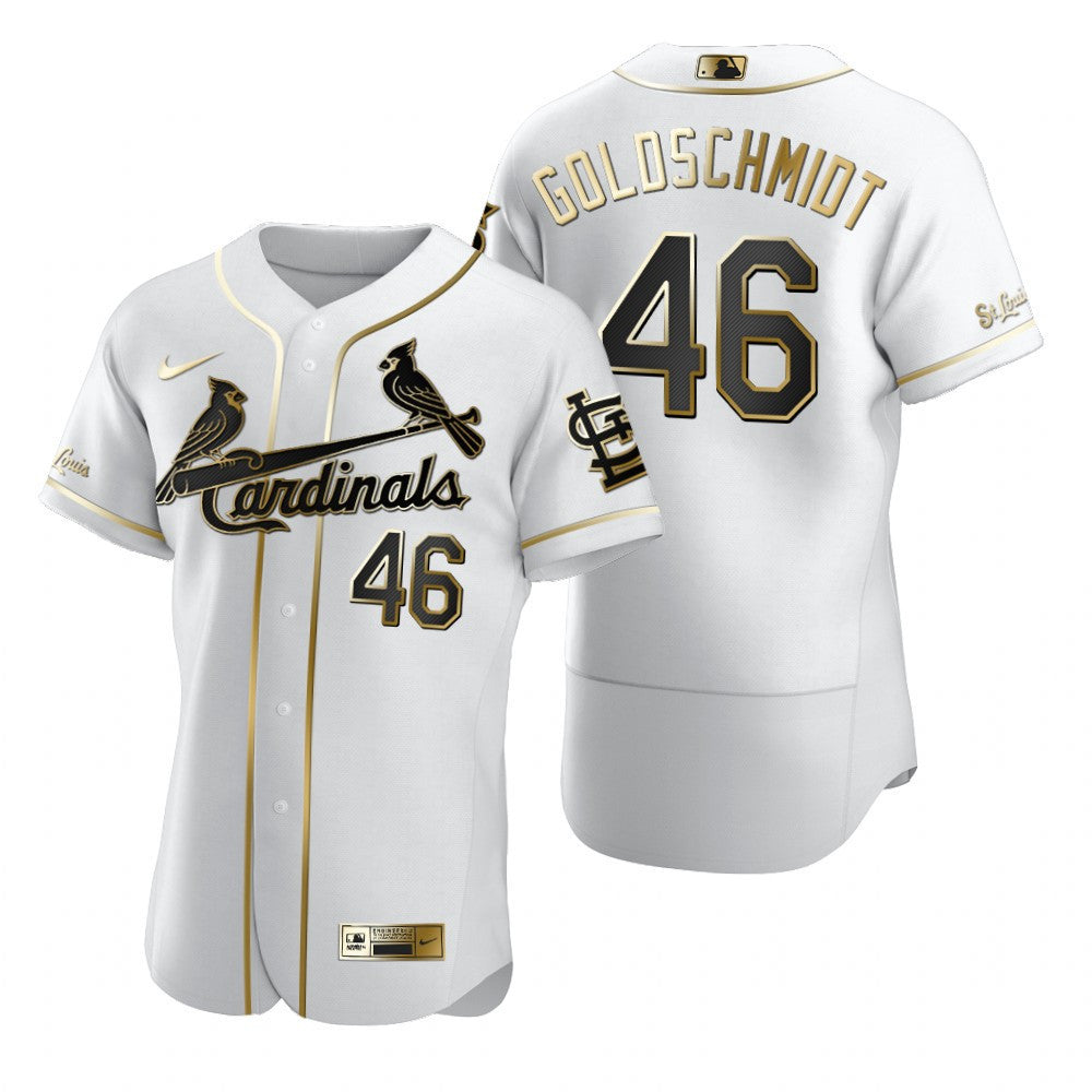 Paul Goldschmidt #46 Gift For Cardinals St Louis Cardinals Brandedition White Fans Limited Jersey - Golden