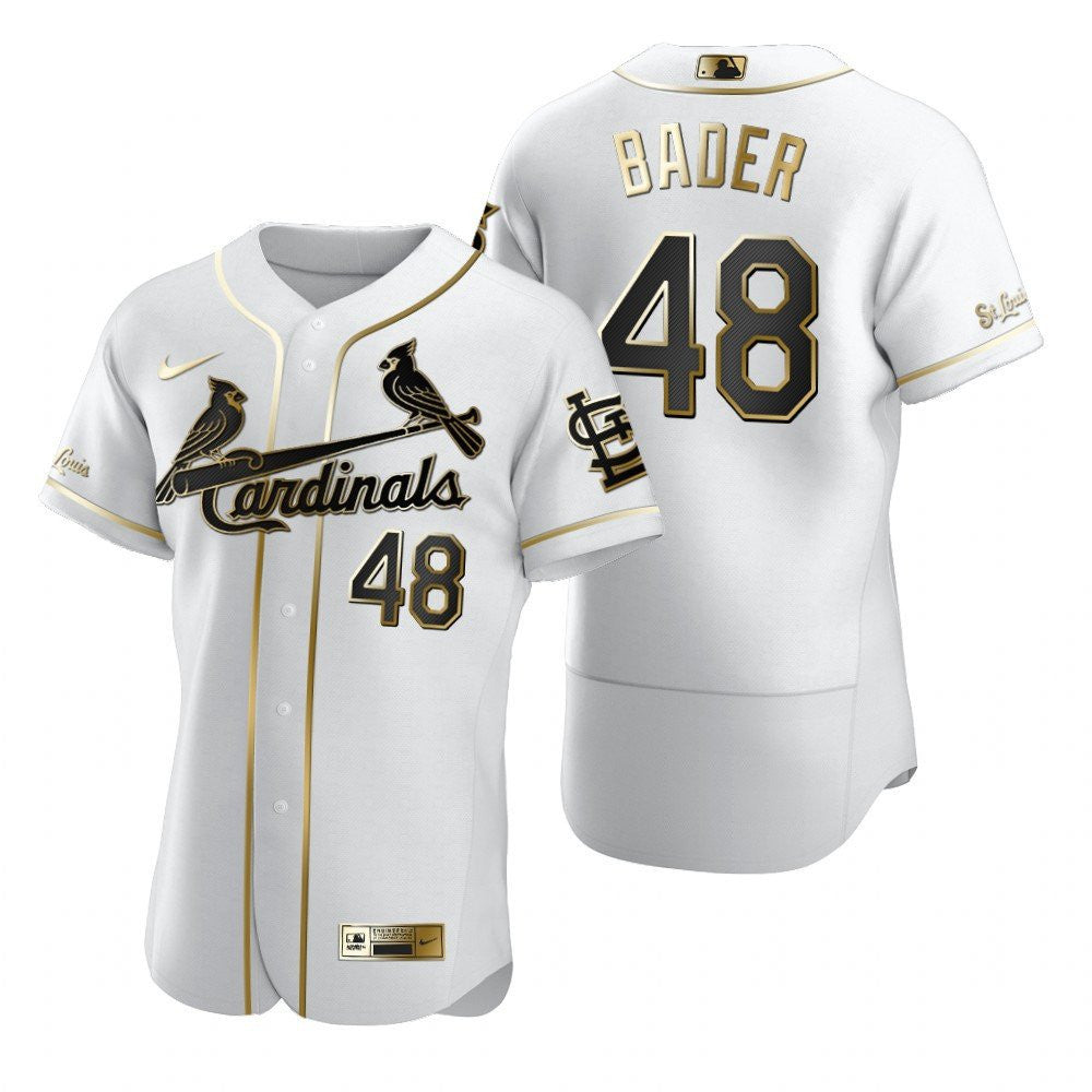 Harrison Bader #48 Gift For Cardinals St Louis Cardinals Brandedition White Fans Limited Jersey - Golden