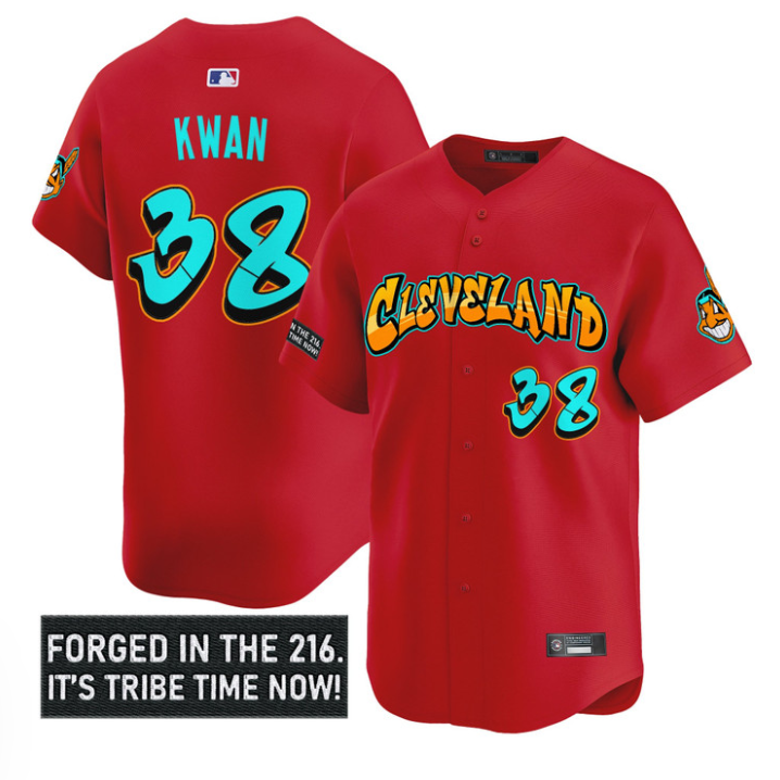 Steven Kwan #38 Cleveland Indians Graffiti Ink Edition Limited Jersey - Red