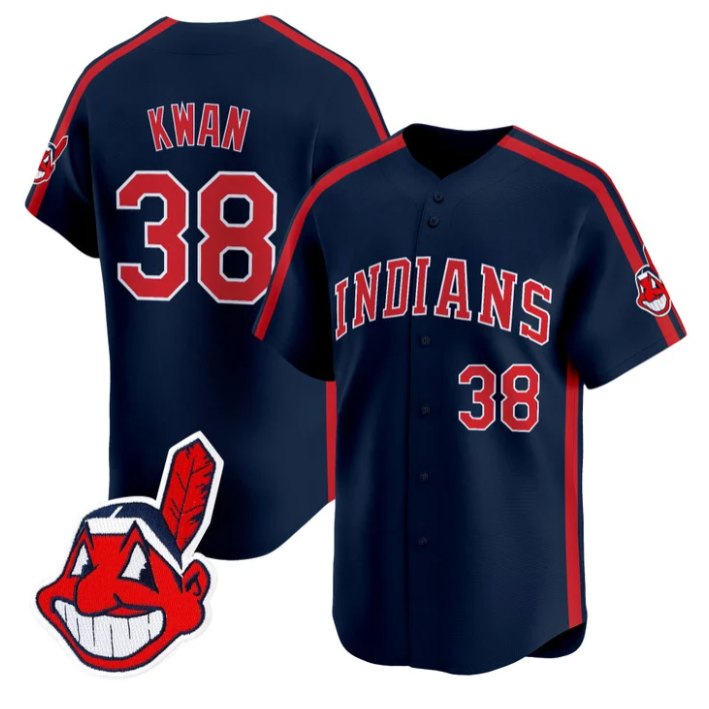 Steven Kwan #38 Cleveland Indians Ricky Wild Thing Vaughn Limited Jersey - Navy