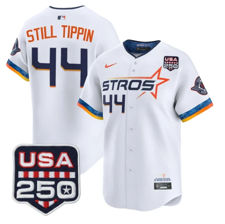 Still Tippin #44 Houston Astros Usa Patch Limited Jersey