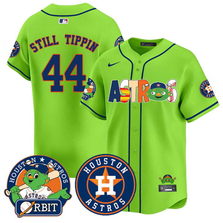 Still Tippin #44 Houston Astros Orbit Vapor Premier Limited Gree Jersey