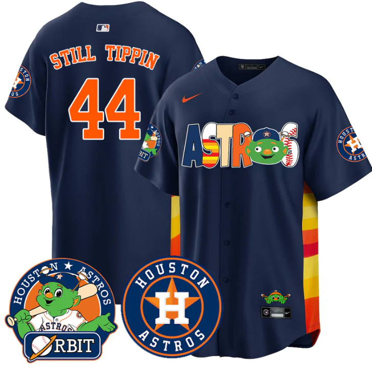 Still Tippin #44 Houston Astros Orbit Vapor Premier Limited Jersey - Navy