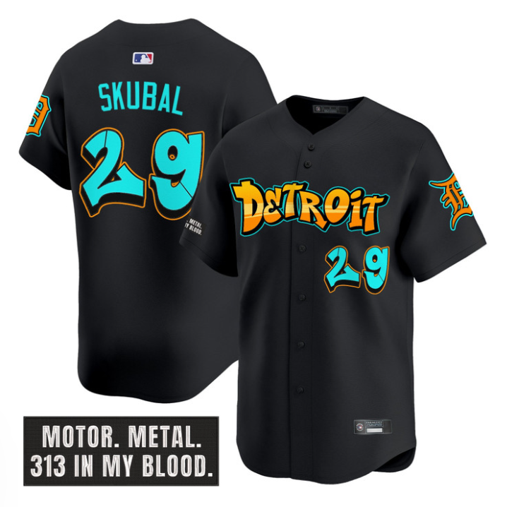 Tarik Skubal #29 Detroit Tigers Graffiti Motor City Edition Limited Jersey