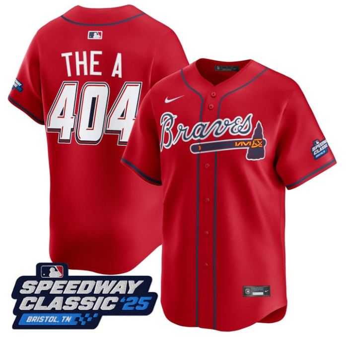Atlanta Braves A #404 Speedway Classic Limited Jersey - Red
