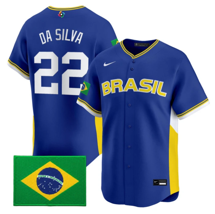 2026 Tiago Da Silva Team Brazil World Baseball #22 Limited Jersey