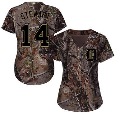 Detroit Tigers #14 Womens Christin Stewart Realtree Limited Cool Base Baseball Jersey - Camo