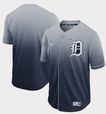 Detroit Tigers Blank Fade Authentic Baseball Jersey - Navy