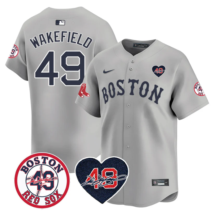 Tim Wakefield #49 Boston Red Sox Tim Wakefield Memorial Patch Gr Limited Jersey