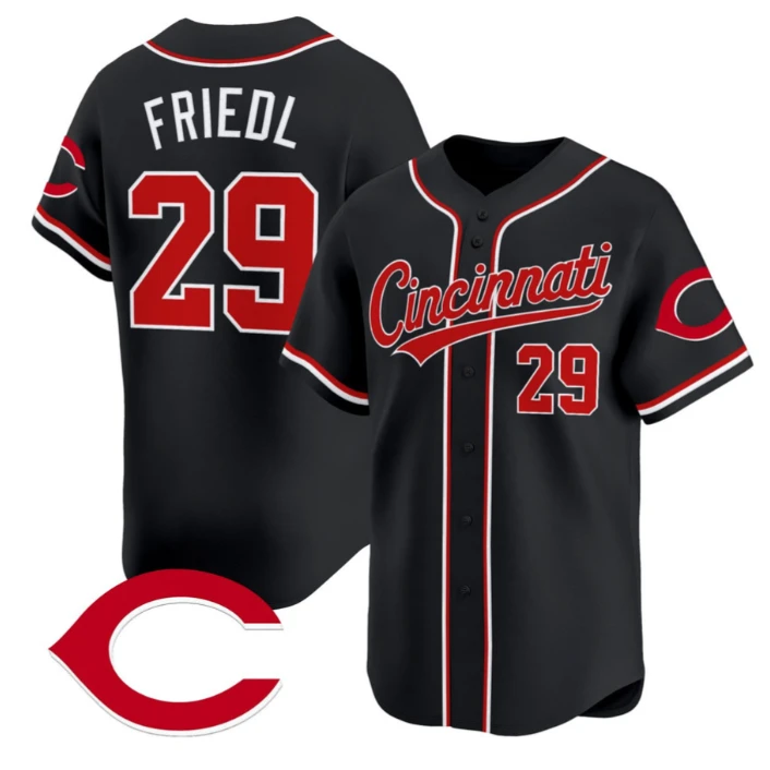 Tj Friedl #29 Cincinnati Reds Limited Jersey - Black