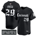 Tj Friedl #29 Cincinnati Reds Gothic Queen City Edition Limited Jersey - Black