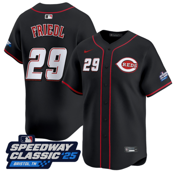 Tj Friedl #29 Cincinnati Reds Speedway Classic Limited Jersey - Black