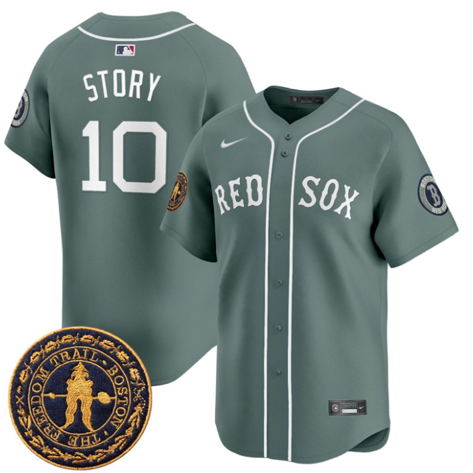 Trevor Story #10 Boston Red Sox Freedom Trail Patch Vapor Premier Limited Jersey