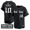 Trevor Story #10 Boston Red Sox Gothic Edition Premier Jersey