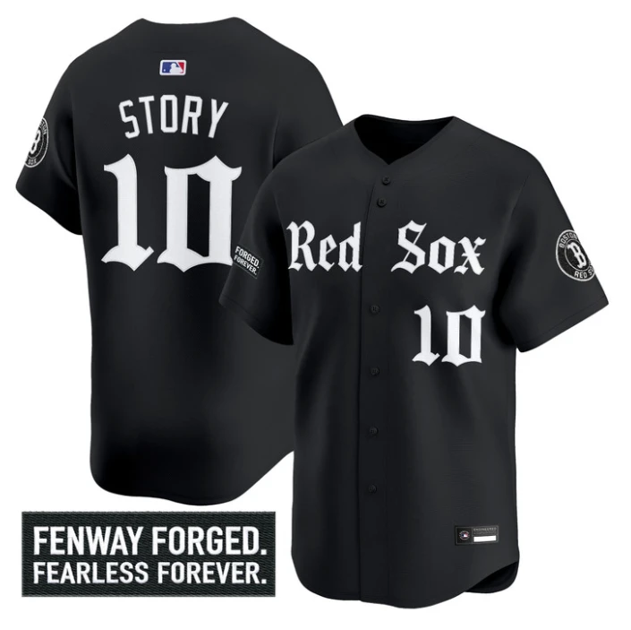 Trevor Story #10 Boston Red Sox Gothic Edition Premier Jersey