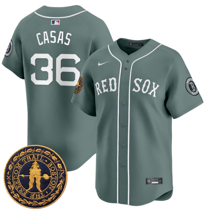 Triston Casas #36 Boston Red Sox Freedom Trail Patch Vapor Premier Limite Jersey
