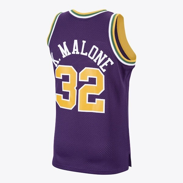 Utah Jazz Karl Malone 1991 Hardwood Classics Road Swingman Jersey by Mitchell & Ness - Purple - Mens